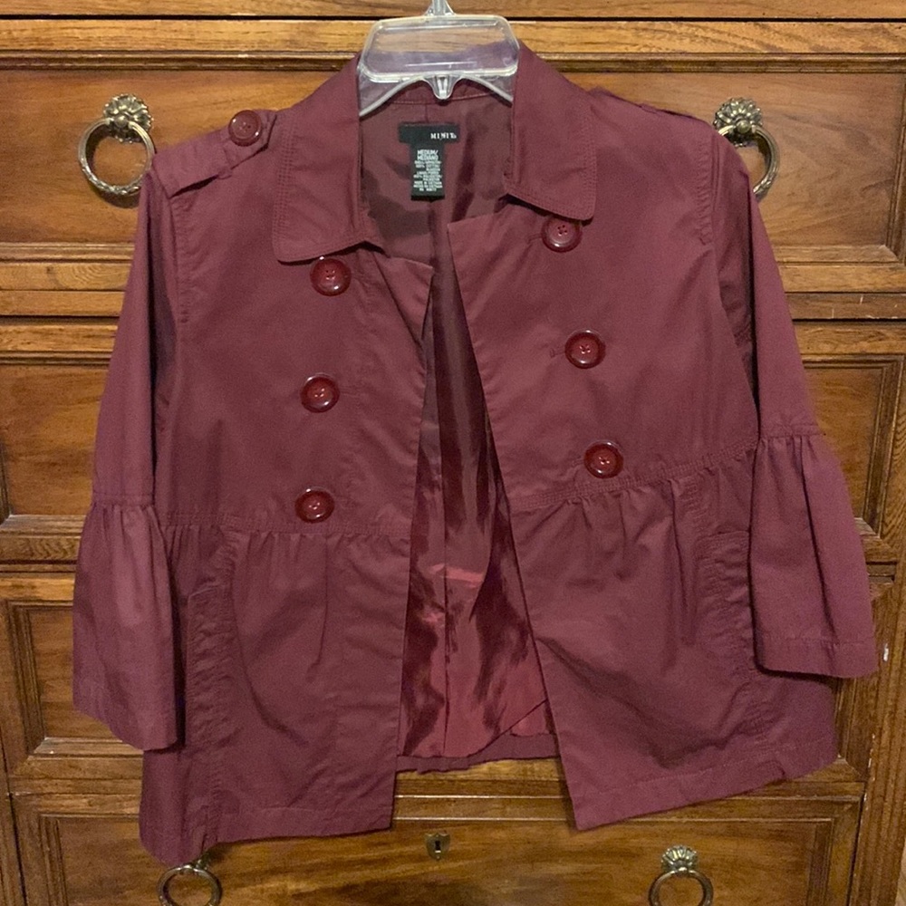 Burgundy Mixit brand jacket.